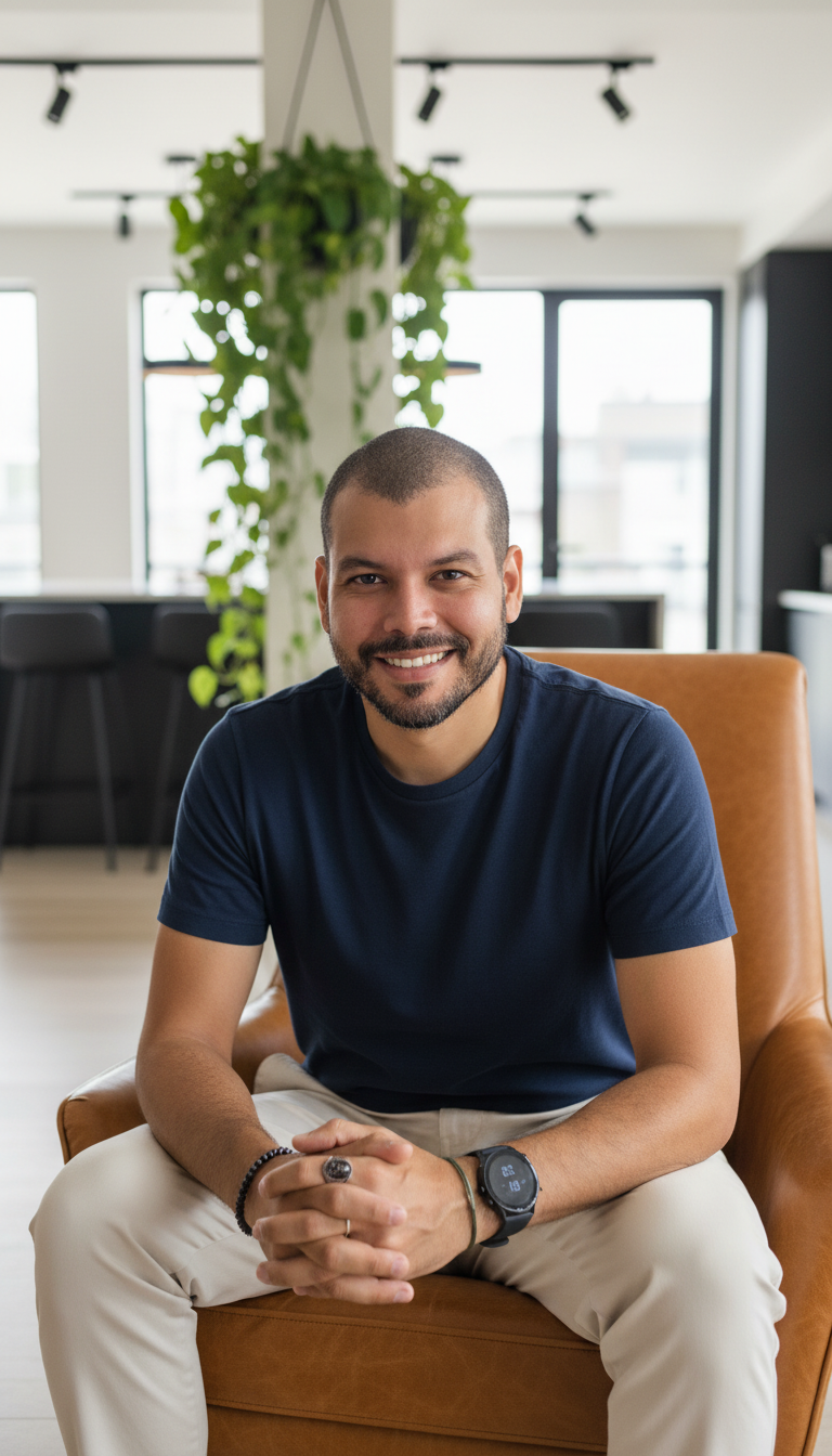 Richard Sampaio, psicólogo - no consultório